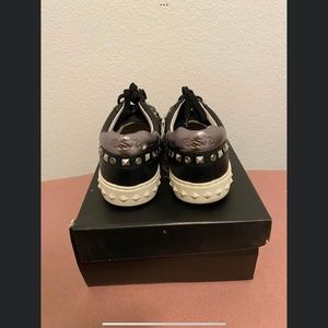 Ash Women's Black 'play' Strass Stud Leather Sneakers 40